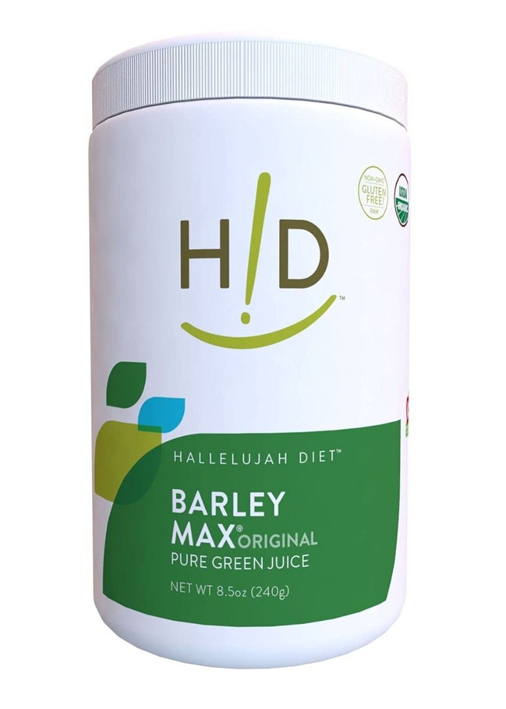 Aleluia Dieta Cevada OrgânicaMax - Suco de Cevada e Suco de Alfalfa em pó, Fórmula Vegan, Suplemento dietético baseado em plantas, Produtos alimentares saudáveis, Original, 8.5 Ounce Garrafa (60 fornecimento dia)