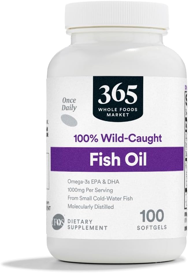 365 por mercado inteiro de alimentos, peixe de óleo 1000 Mg, 100 Softgels