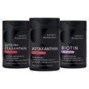 Sports Research Biotin (B7) 10.000mcg + Lutein + Zeaxanthin (20mg) + Astaxantina Suplemento de Algae (6mg) - Todos Vegan        . 120 Softgels Cada , Tudo feito com óleo de coco para melhor absorção