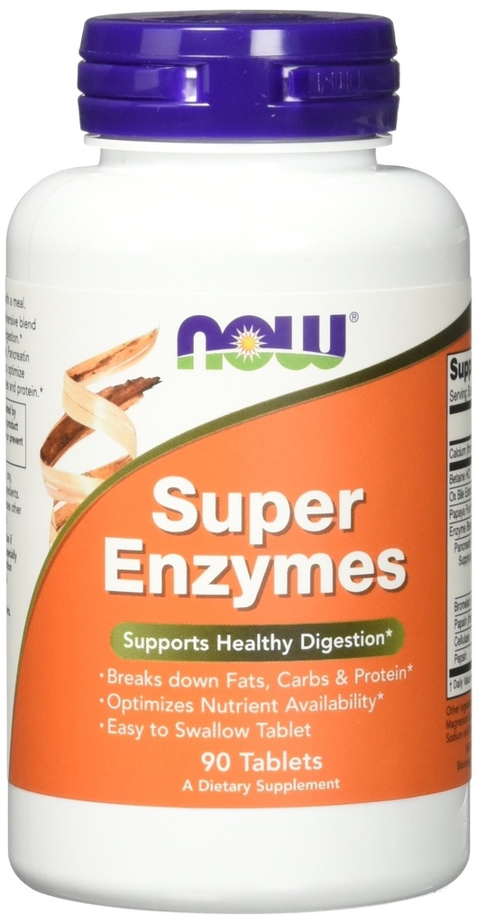 NOW Super Enzimas, 90 Comprimidos (Pacote de 2)
