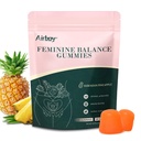 Airboy chicletes de equilíbrio feminino - Pastilhas de abacaxi para mulheres PH - Vaginal Probióticos Gummy - Suporte imunológico, Equilíbrio de flora vaginal - 60 Gummies