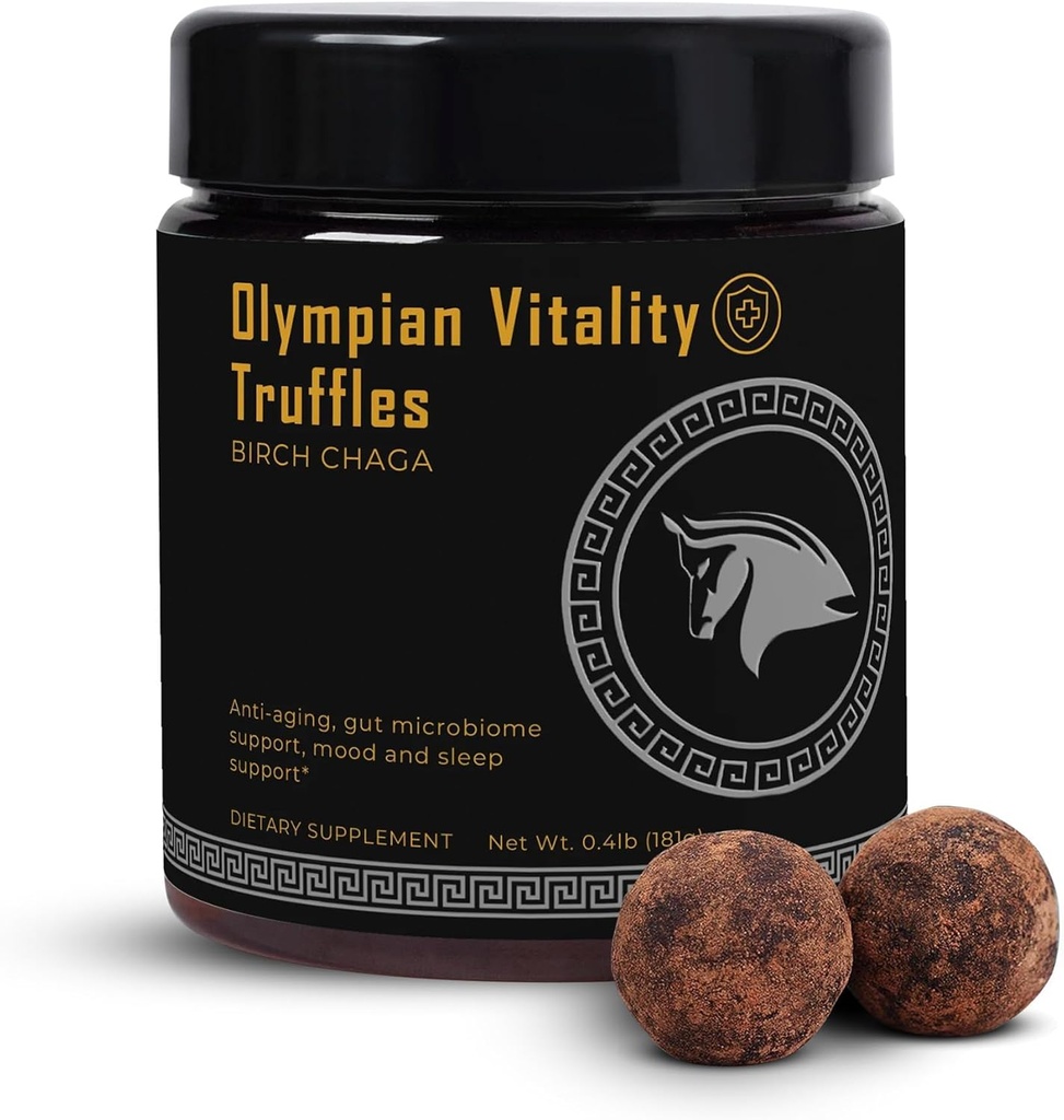 Olympia Vitality Truffles □ Natural Gut Health Sobremesa & Gut Detox Supplement + Apoio ao sono + Humic & Fulvic ácido orgânico puro Cacao & Data □ Não GMO & orgânico