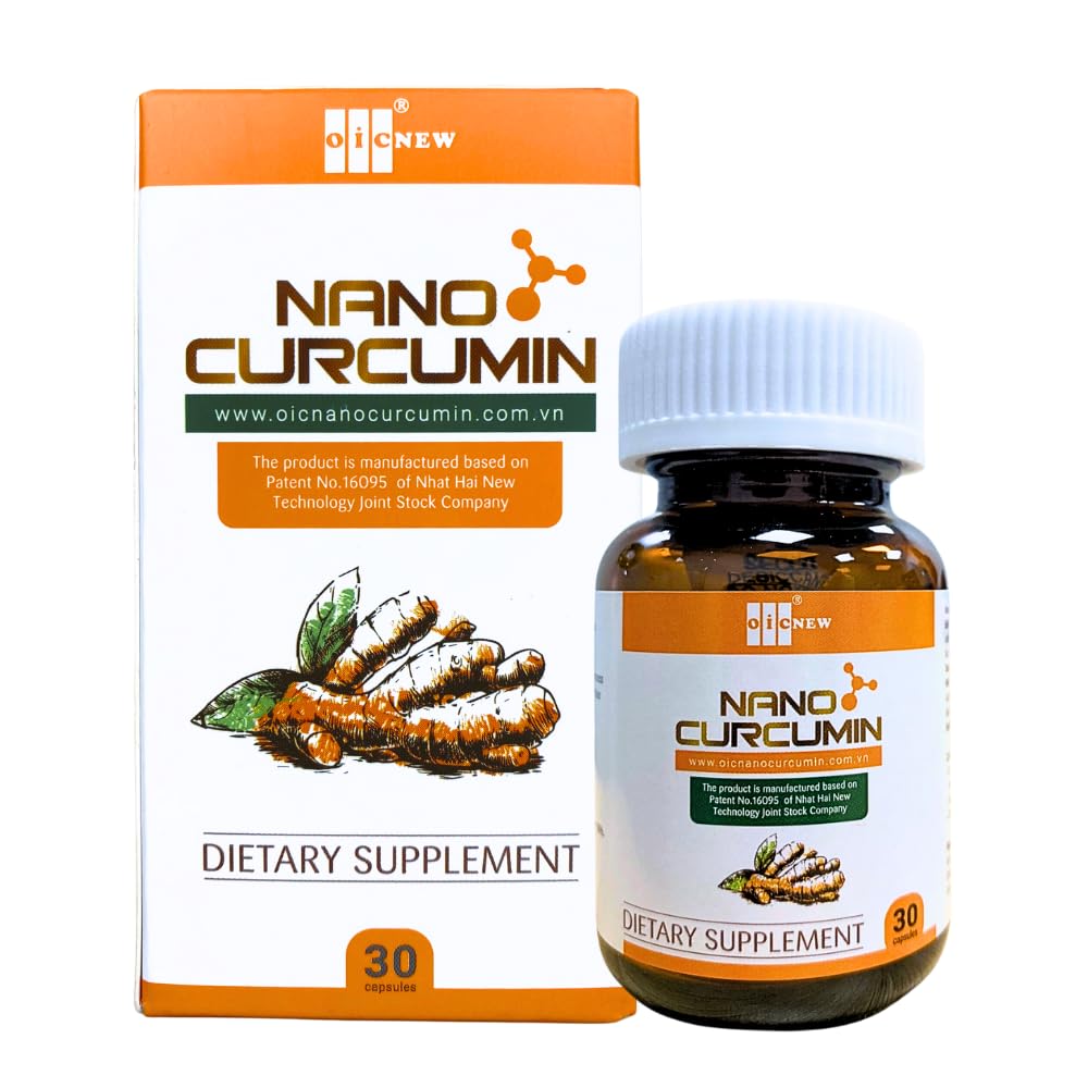 Nano Curcumin - 30 Cápsulas - Tecnologia Nano Aumenta a Absorção Até 99,9%, Promove o Sistema Digestivo, Alivia o Gás e Embeleza a Pele