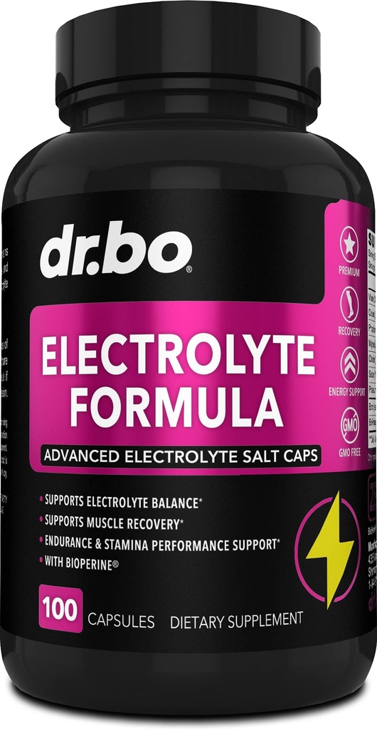 Comprimidos Eletrolíticos Suplemento Comprimidos Salinos - Cápsulas Eletrolíticos com Potássio, Magnésio, Sódio, Cloreto, Substituição de Cálcio para Keto, Cães e Reidratação Suplementos de Sales - 100 Cápsulas de Hidratação