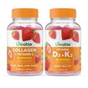 Colágeno e Vitamina C vitalício + Vitamina D3 + Vitamina K2, Gummies Bundle - Grande Degustação, Suplemento Vitamina, Sem Glúten, GMO Livre, Gummy mastigável