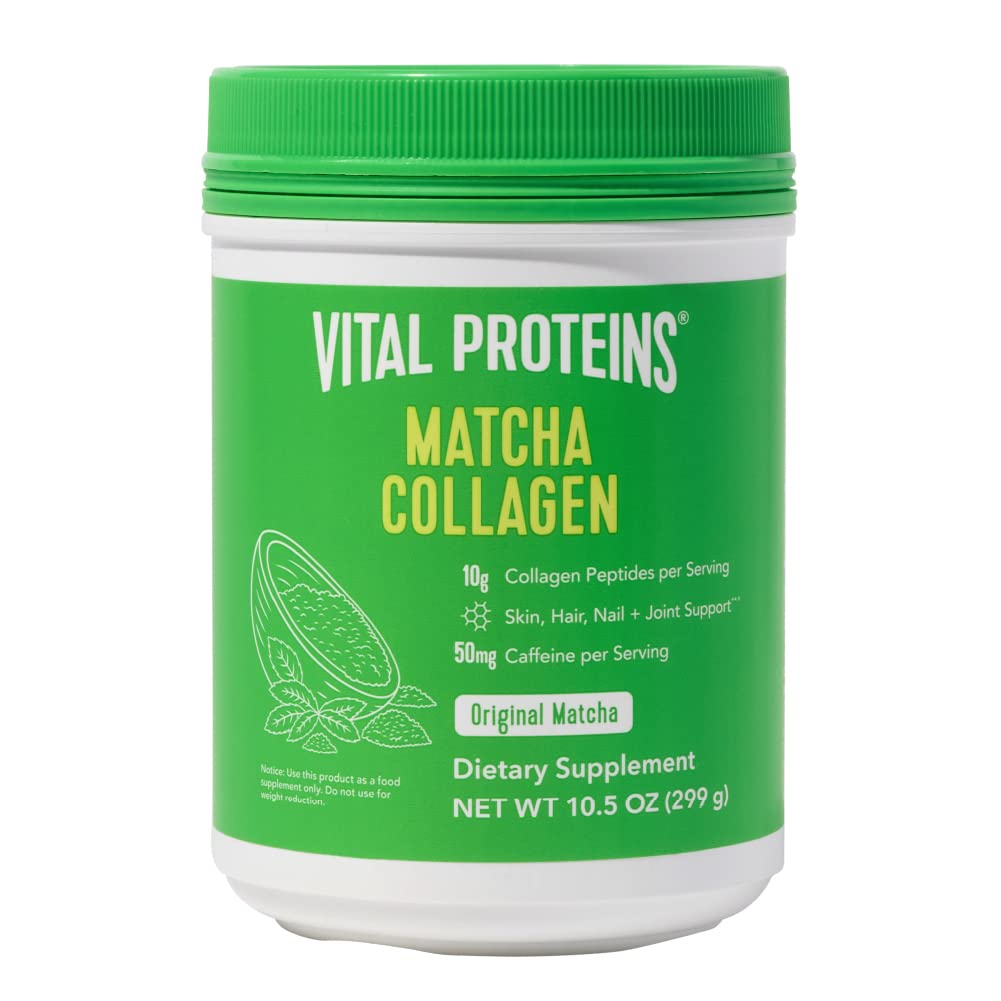 Proteínas Vitais Matcha Colágeno Peptídeos em pó, Matcha Green Tea Powder, 10.5 oz, sabor original