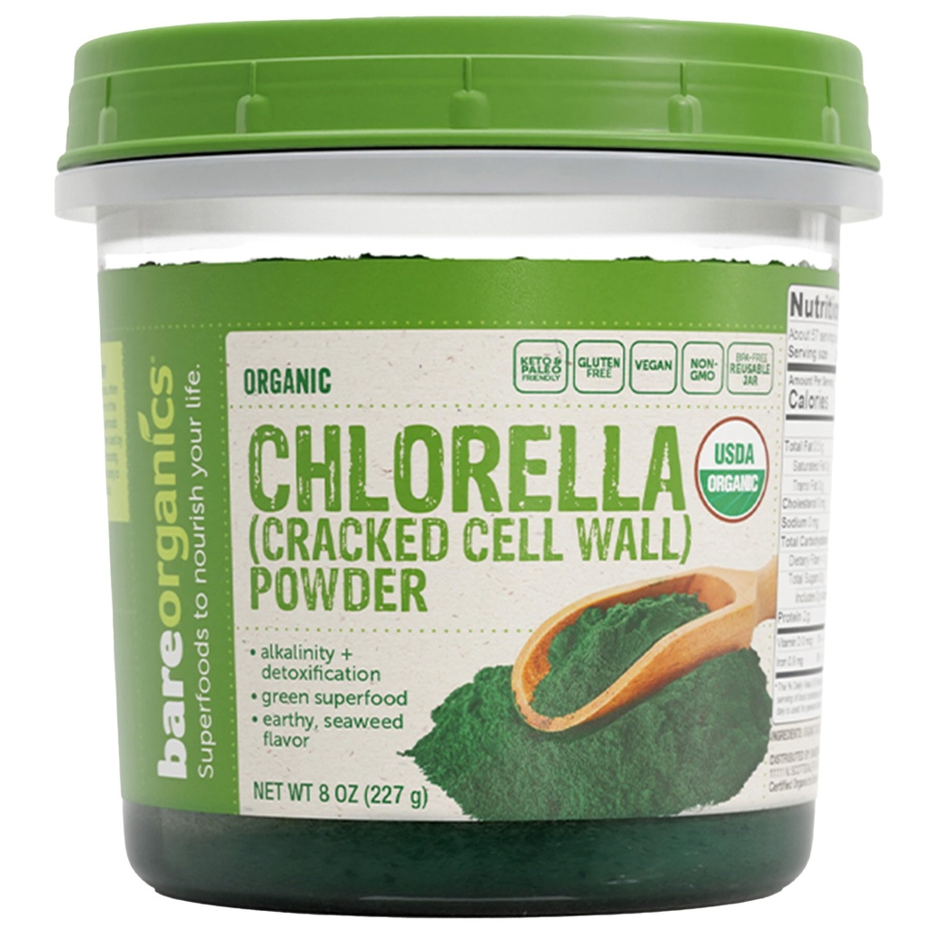 BareOrganics 12522 chlorela pó, 8 onça