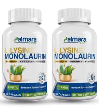 Palmara Health L-Lysina + Monolaurina 600mg 1:1 Relação (2)