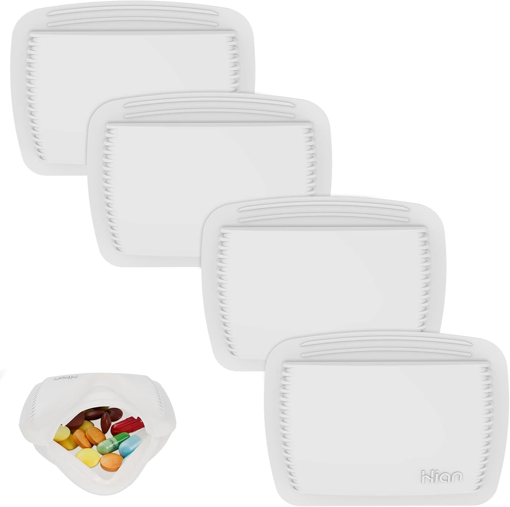 4 Pedaços Organizer Reutilizável Caixa de Pílula de Bolso Portátil Pill Pouch Silicone Pequena Caixa de Pílula Portador de Pílulas Sacos de Pílula Organizando Medicação, Vitaminas e Tablets para Viagem (Branco)