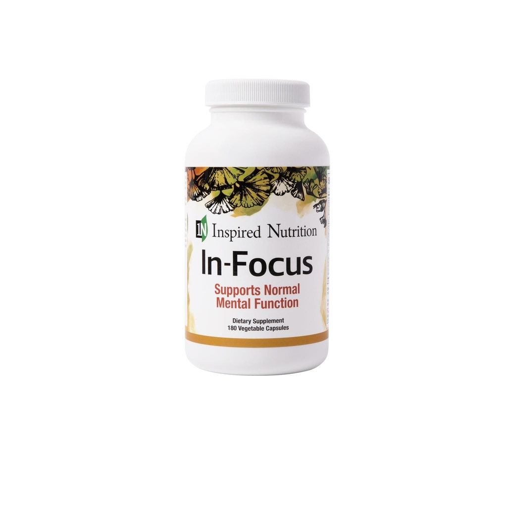 in-Focus - Suporta clareza mental - Sem cafeína - 180 Cápsulas