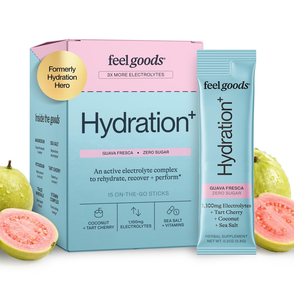 Sentir o herói da hidratação dos bens, 1.000mg Eletrólitos em pó, Livre de açúcar, Magnésio, Água de coco orgânico, L Theanina, Vitamina C & B12, Não OGM, Keto, Vegan, Pacotes de Eletrolíticos