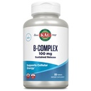Complexo KAL B-100 - Liberação Mantida Complexo Vitamina B - Apoio energético saudável com base de suporte natural e revestimento fresco de hortelã - Vegetariano - Garantia de 60 dias - 120 Servings, 120 Tablets