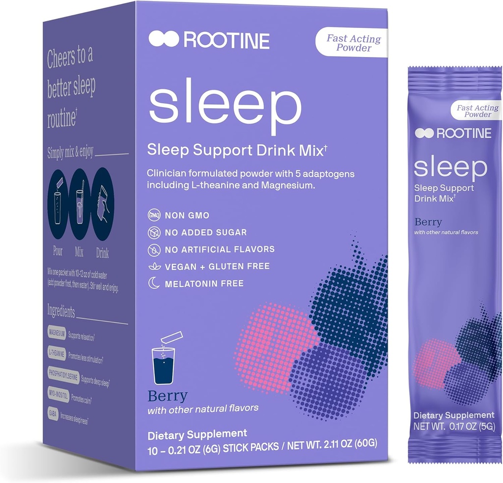 Suplemento de sono, Pó calmo de magnésio sem melatonina, GABA, L-Theanina, Myo-inositol, calma mistura de bebida de sono para ajudar a relaxar, pó de sono, pó de magnésio para dormir, Super calma mistura de bebida 24pk