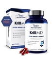 1MD Nutrition KrillMD - Antárctico Krill Oil Omega 3 Suplemento com Astaxantina, EPA, DHA 2X mais eficaz do que óleo de peixe