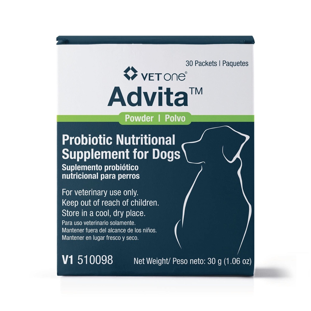 VetOne Advita Probiótico Suplemento Nutricional para Cães - 30 Pacotes