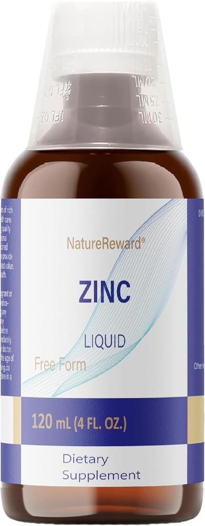 Zinco Líquido Orgânico, 60 Servings – Álcool Sulfato de Zinco Livre – Suporta Saúde Imune & Metabolismo – Antioxidante – Gluten-Free, Não-GMO, Vegan & Paleo Friendly (120 ml), 4 FL OZ