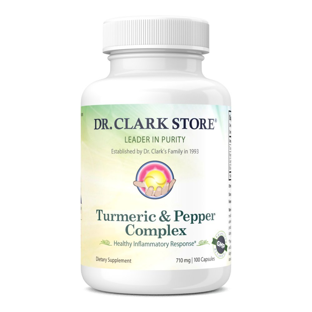 Dr Clark Store Turmeric & Black Pepper Extract – 710mg, 100 Cápsulas, Suporte Imune, Antioxidante, Suplemento Saúde Digestion para Adultos