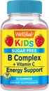 BemSim Crianças Vitamina B Complexo Açúcar Gummies Livres com Vitamina C, Ácido Fólico, Imune e Apoio Energético