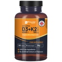 Vitamina D3 4000UI & K2 MK7 100μg Comprimidos vegetarianos I 180 (6 meses de fornecimento) I Suplemento fácil de engolir para o suporte imunológico, aumento de cálcio, osso e músculo I Made in the UK by Prowise Healthcare
