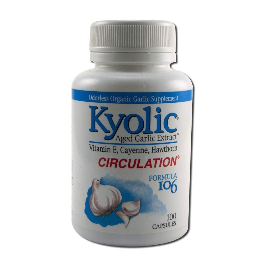 Kyolic - Extrato de Alho Envelhecido de Fórmula 106 para Circulação - 3 Embalagem de 100 Cápsulas (300 Cápsulas Total)