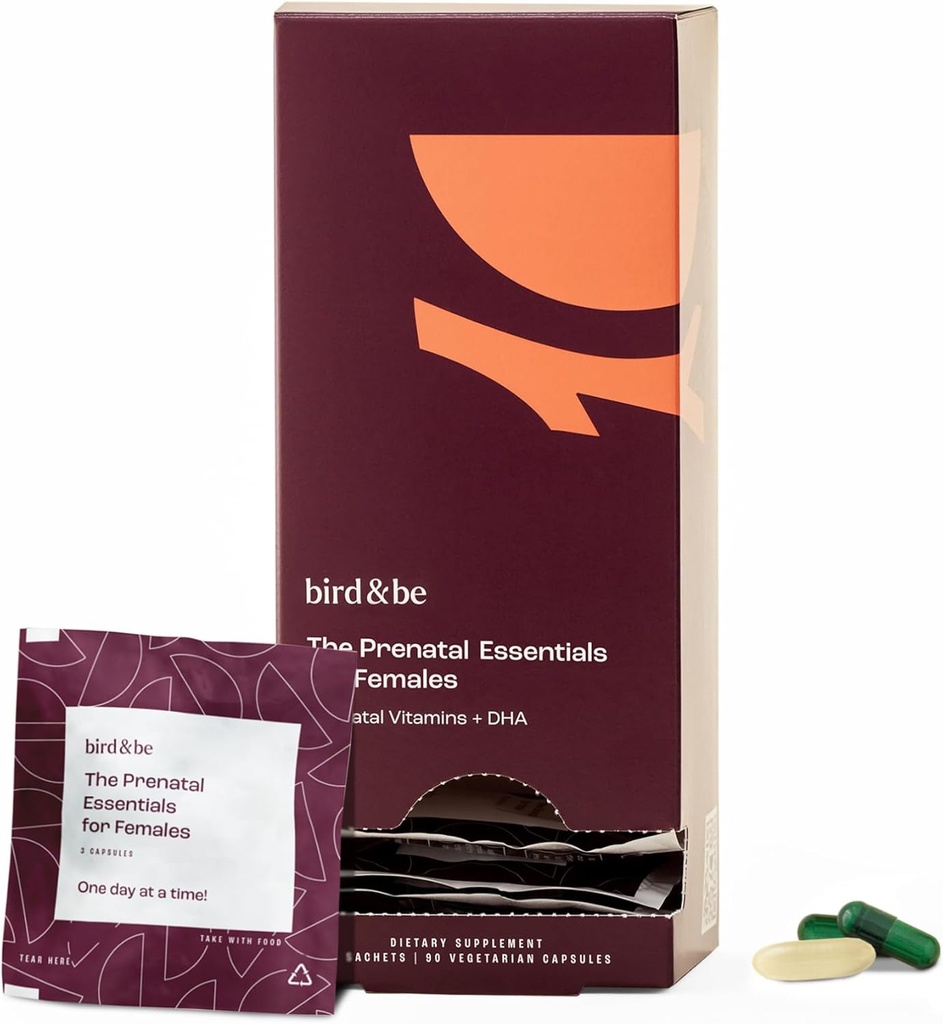O essencial pré-natal para as fêmeas - vitaminas para apoiar a gravidez - ácido fólico, folato metilado, DHA (Omega-3), cholina e mais - 30 dias de fornecimento