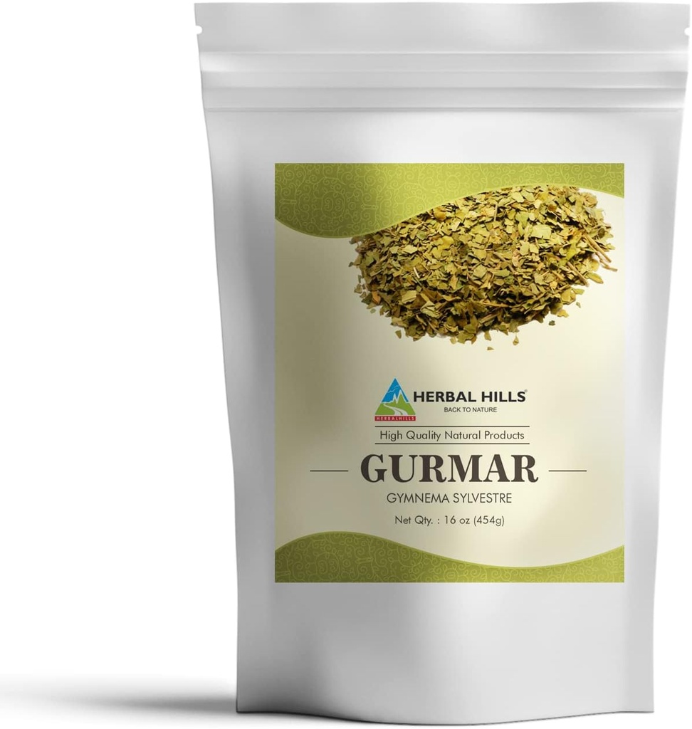 HERBAL HILLS Gurmar Powder (Gymnema sylvestre/Natural Gudmar Leaf/Leaves Powder) 16 Oz (454 GMS)