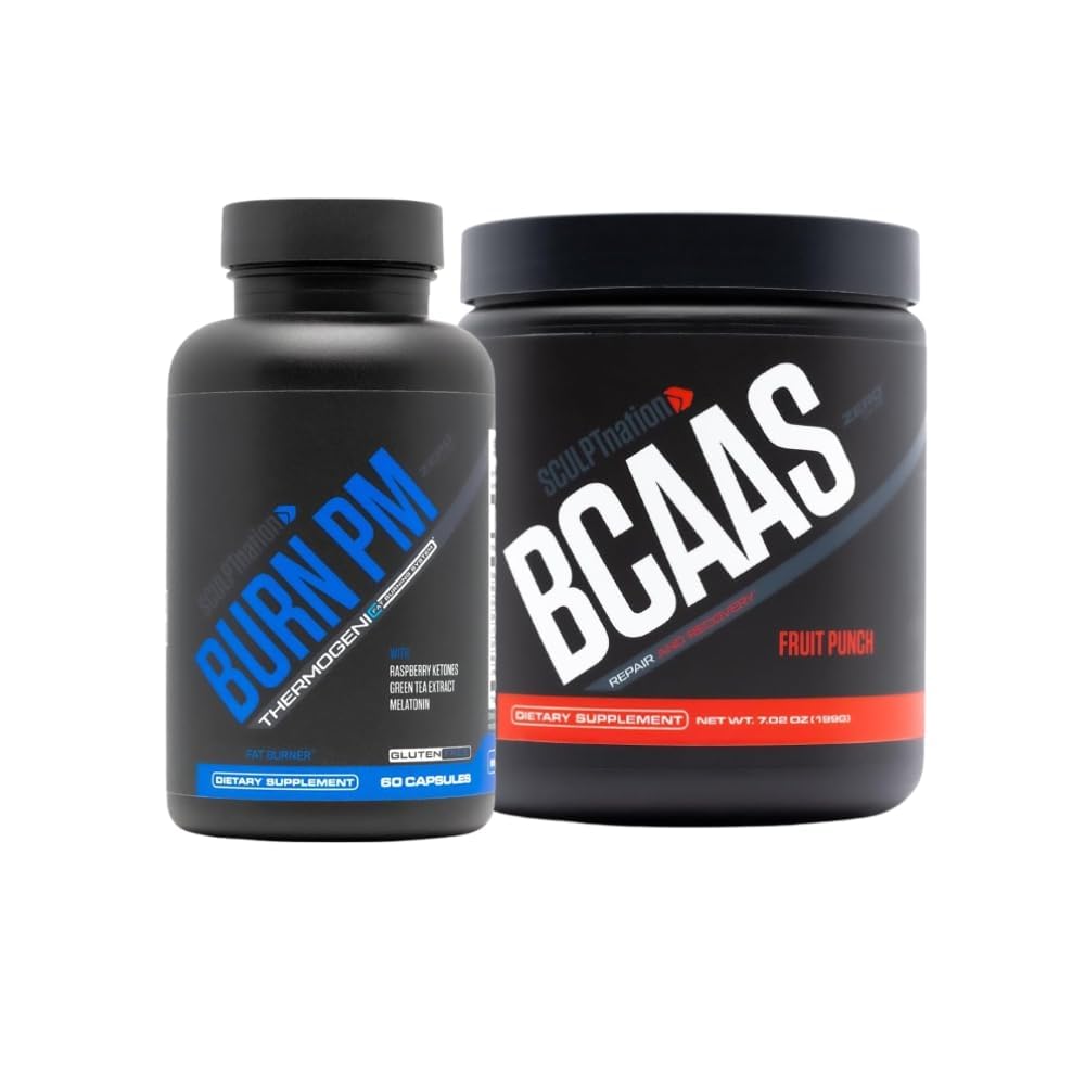 Sculpt Nation por V Shred Burn PM e BCAA Fruit Punch Powder Bundle