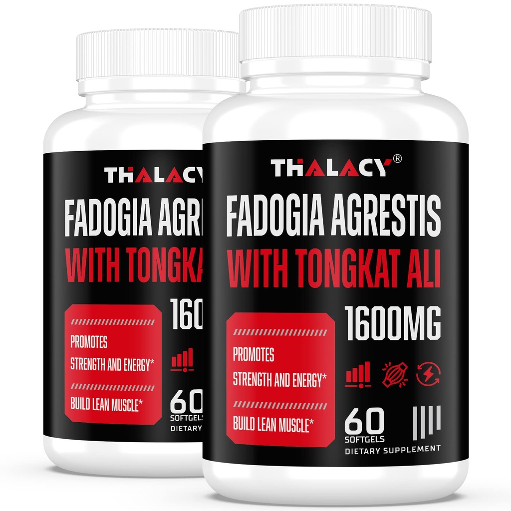 1600mg Fadogia Agrestis Tongkat Ali Supplement, Fadogia Agrestis Extract para Homens com Ashwagandha - Força Máxima, 120 Softgels