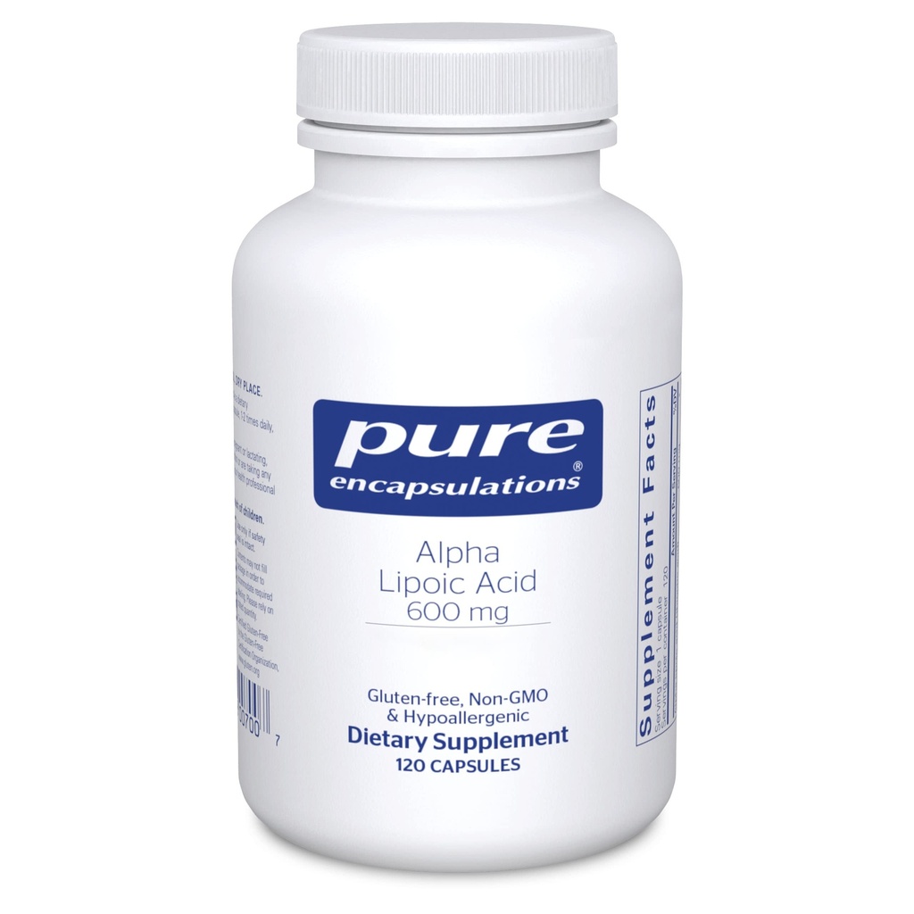Encapsulamentos puros Ácido Alfa Lipóico 600 mg - Suplemento ALA para suporte ao fígado, Antioxidantes, Saúde Nervo, Saúde Cardiovascular & Suporte Carboidrato - Ácido Alfa Lipoico Premium - 120 Cápsulas