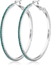 925 Brincos de prata Sterling Brincos de Hoop Grande Rhinestone Brincos de Hoop Grande Cubic Zirconia Brincos de Hoop Thin Rhinestones Brincos de Hoop Redondo para Mulheres 20/30/40/50/60/70mm Sparkly Hoops com cristais para as mulheres