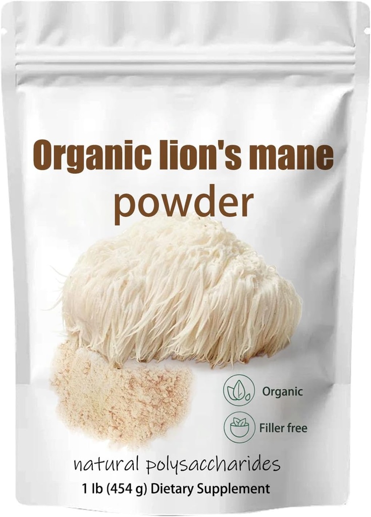 Orgânico Leão Mane Mushroom pó- Leões Mane Mushroom Suplemento Extrair Pó