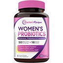 Receitas médicas Probiótico da mulher, 120 Caps 50 bilhões UFC 16 Strains, com Cranberry orgânico, Digestive Imune Vaginal & Saúde Urinária, prateleira estável, Atrasado Libertação, Sem leite de soja