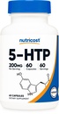 Nutricost 5-HTP 200mg, 60 Cápsulas Vegetarianas (5-Hydroxytryptophan) - Não-GMO & Gluten Free