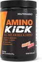 NutraBio Amino Kick – BCAA Pó com Cafeína Natural – Suplemento de Aminoácidos para Energia, Hidratação e Recuperação – BCAAs, Eletrolíticos e Aminoácidos – Manga Laranja, 30 Servings
