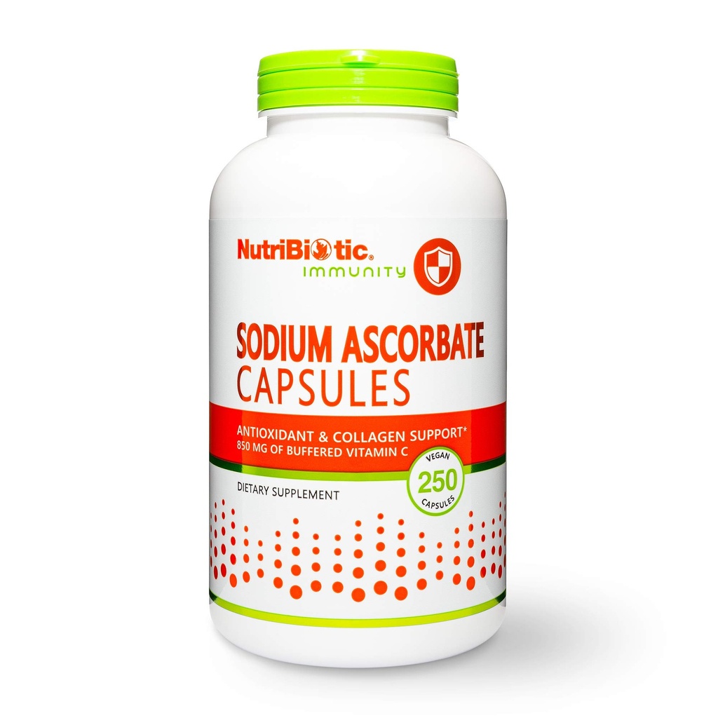 NutriBiotic - Sódio Ascorbato tampão vitamina C Cápsulas, 250 Ct Vegan, Não-Ácide & Facil na digestão do que ácido ascórbico