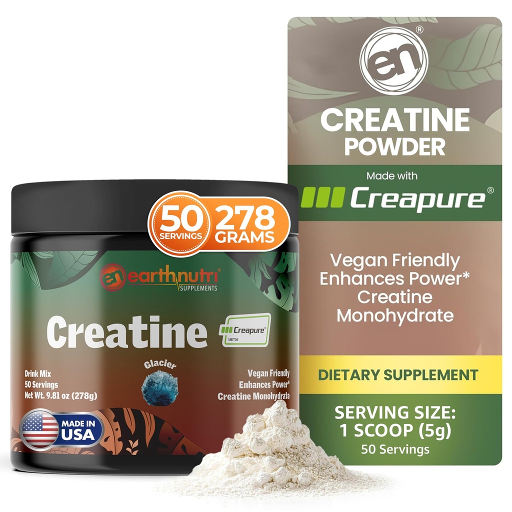 TerraNutri Creatina Mono-hidratado em pó - Puro suplemento Creatina para força muscular, força e desempenho - Não-GMO, sem açúcar, Aditivo-livre - para homens e mulheres, flavored 250g