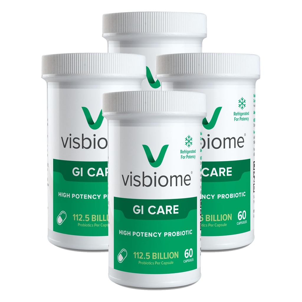 Visbiome® GI Care - Probiótico de alta potência - 112,5 bilhões de CFU Live Probióticos, Formulação Original De Simone, Made in USA, 240 Cápsulas.