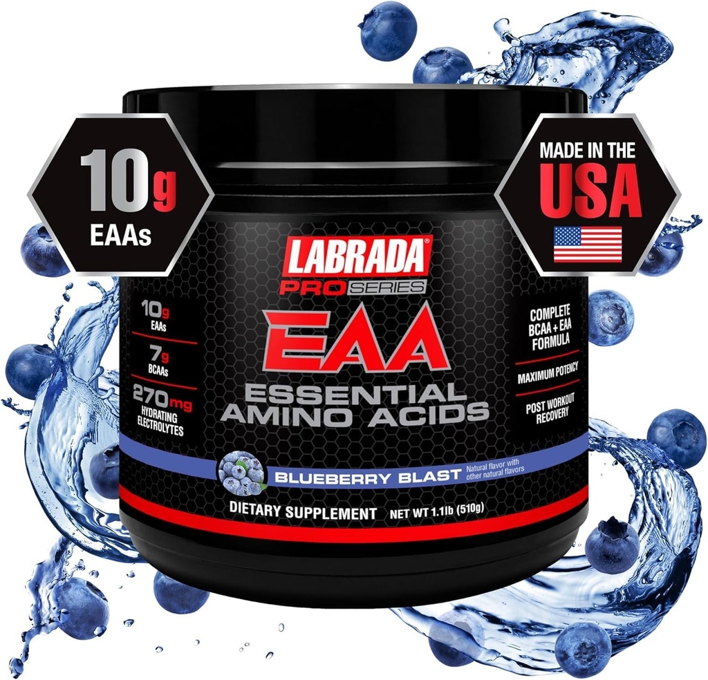 Pro Series EAA Maximum Potence Complete Essential Amino Acid Hydrating Formula com 10g EAAs 7g BCAAs e 270mg Hydrating Elecrolytes Recovery and Performance (Blueberry Blast)