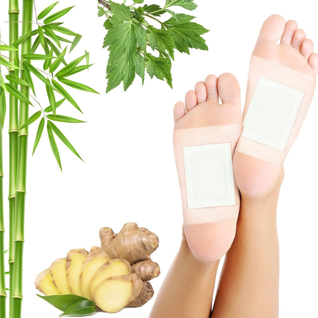 Drenagem linfática Ginger Foot Pads 50 Pads - Ginger Oil Foot Patches Deep Cleansing Aids do sono aliviar estresse e fadiga melhorar a qualidade do sono
