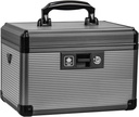 Caixa de bloqueio de medicina com chave, Alloy Box de Alumínio para Medicação, caixa de primeiros socorros com uma bandeja removível para armazenar medicamentos e pílulas para casa, preto 12 * 7,68 * 7,87 Polegada
