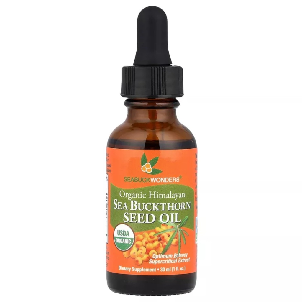 SeabuckWonders Sea Buckthorn Seed Oil, 100% Certified Organic, 1 FL OZ