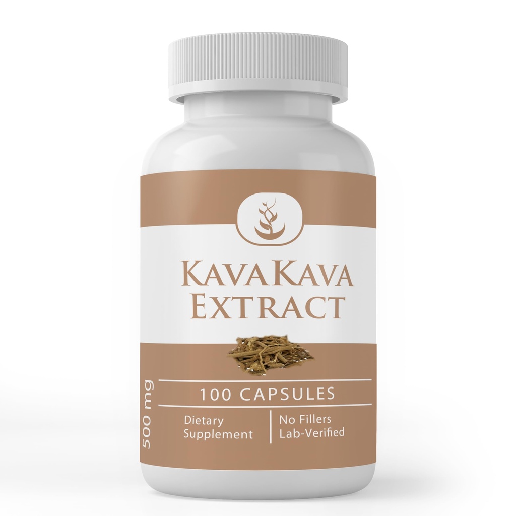 INGREDIENTES ORIGINAIS PUROS Extrato de Kava Kava, (100 Cápsulas), Sem Aditivos ou Preenchimentos, Verificado no Laboratório