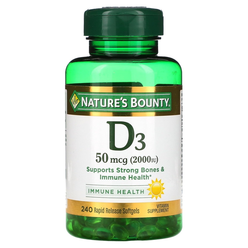 Recompensa da Natureza D3-2000 UI, 240 Softgels (Pacote de 2)