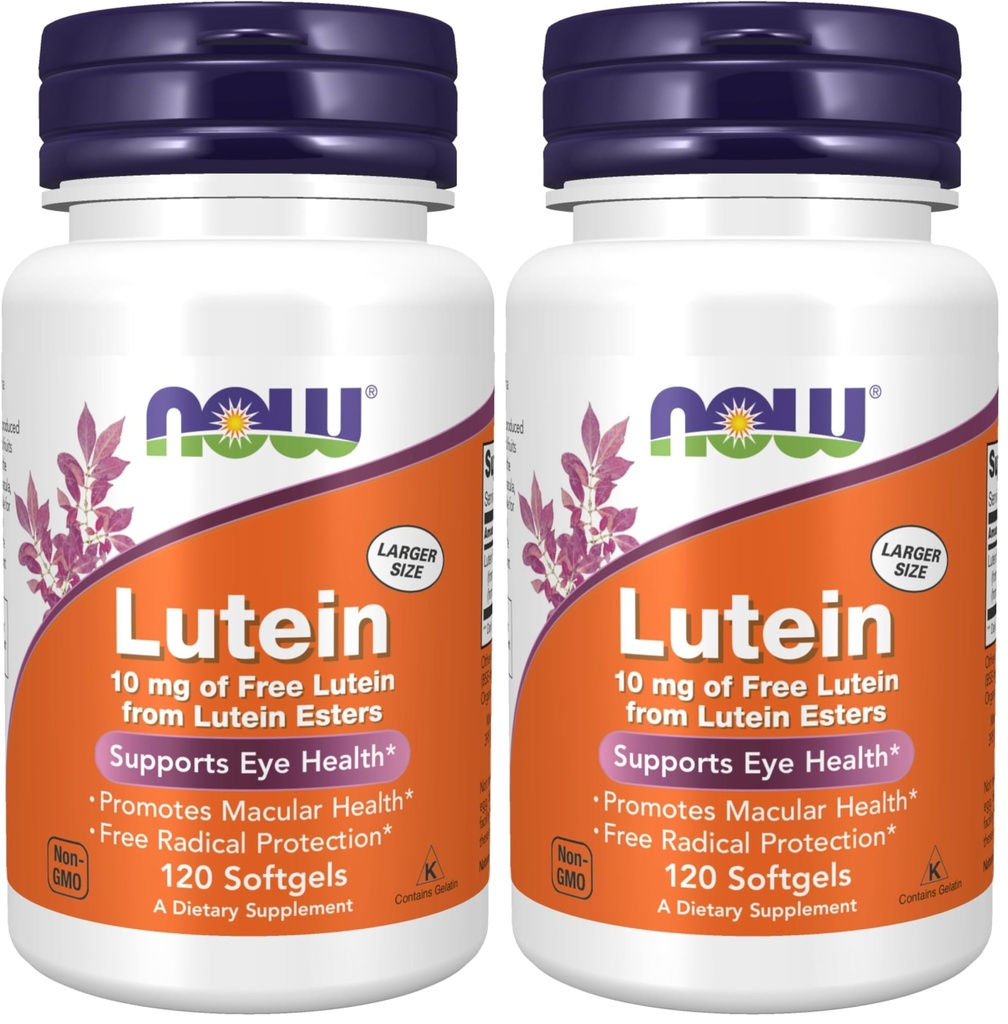 Now Foods Lutein 10 mg Softgels, 120 (Pacote de 2)