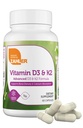 Zahler Vitamina D3 5000 UI K2 - Fórmula avançada de vitamina D3 K2 - Densidade óssea e absorção de cálcio - Kosher Vegetarian MK7 Vitamina K2 D3 Suplemento de vitamina - VIT D3 K2, Vitamina D K2 (60 cápsulas)