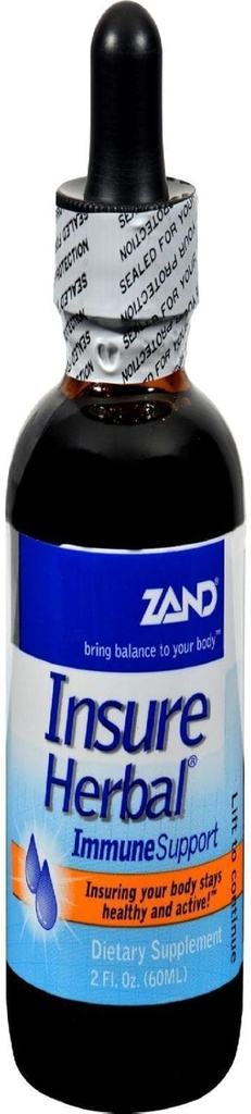 ZAND Seguro Immune Support Suplemento de Echinacea Líquido de Ervas com Elderberry, Camomila, Ginger & Valerian (2 onças)