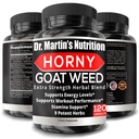 Super Força 1590mg Horny Goat Weed 120 cápsulas com Maca Arginine & Ginseng - naturalmente aumentar sua saúde, desempenho de treino, resistência e energia, saúde conjunta para homens e mulheres (120C)