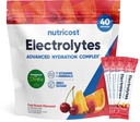 Complexo de Eletrólitos Nutricost, Fruit Punch Flavored, 40 Stickpacks - Complexo de hidratação avançada