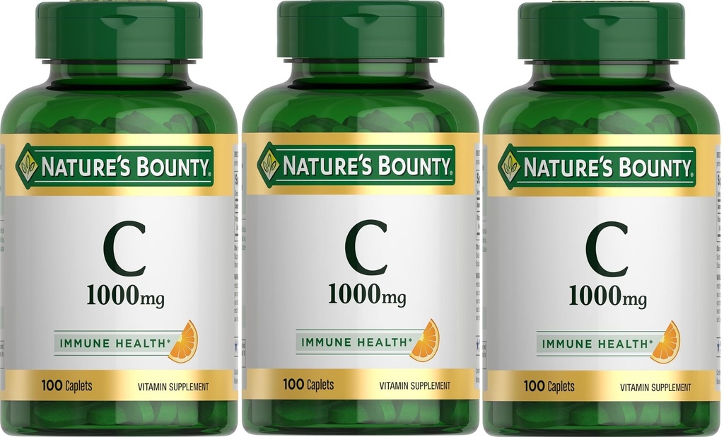Vitamina C da recompensa da natureza, 1000mg, 100 Caplets (Pacote de 3)