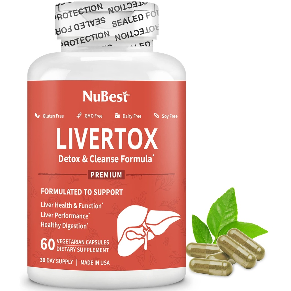 FígadoTox - Fórmula avançada de desintoxicação e limpeza do fígado - Suporte de fígado de ervas com cardo de leite, Alcachofra, Dente-de-leão, Beterraba & Zinco Ajuda a função do fígado & Digestão